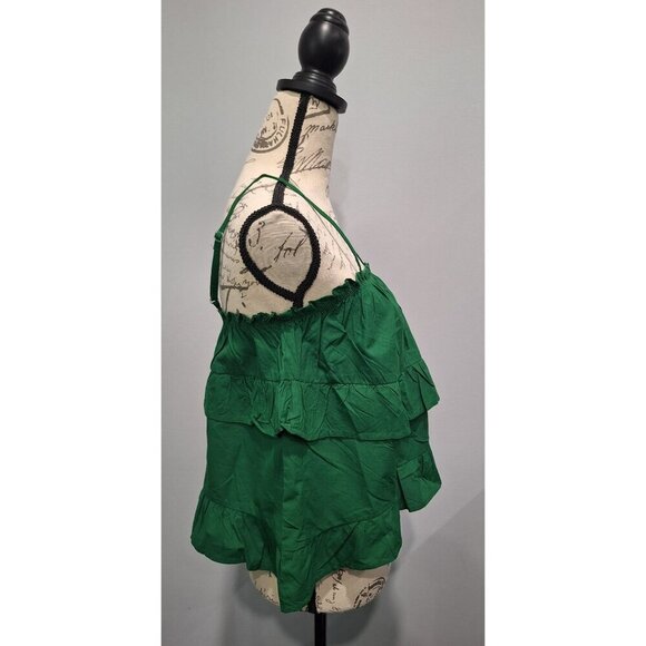 NWT HT360 Collective Green Ruffled Spaghetti Strap Camisole/Size S - Picture 4 of 9